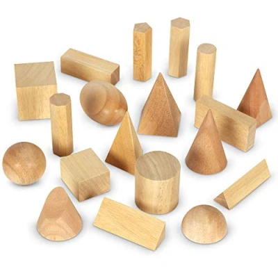 Afbeelding van Learning Resources Geometrische houten vaste stoffen (set van 19), 14,7 x 15,8 cm