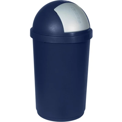 Afbeelding van Curver vuilbak met push deksel 50 l, blauw en grijs