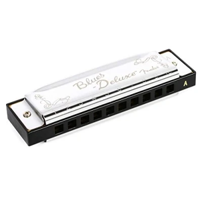 Afbeelding van Fender blauws Deluxe Harmonica Key of A Diatonische mondharmonica
