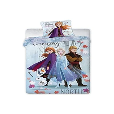 Afbeelding van Frozen dekbedovertrek eenpersoons Anna, Elsa en Olaf dekbed 140 x 200 cm.
