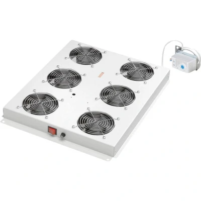 Afbeelding van ROLINE 19 inch dakventilatorunit 6 ventilatoren, Thermostaat grijs