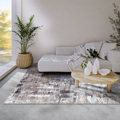 Afbeelding van Vloerkleed Malard 80x150cm Antraciet, Goud 123vloerkleed.nl is de online webshop voor vloerkleden en woonaccessoires.