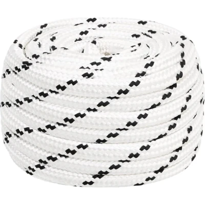 Afbeelding van vidaXL Boottouw gevlochten 4 mm x 500 m polyester wit
