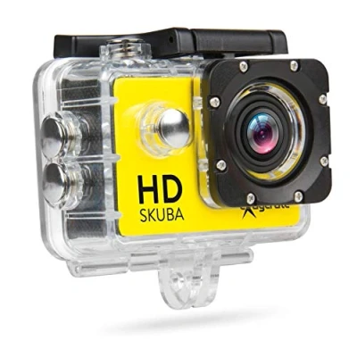 Afbeelding van Hamlet Exagerate Skuba Action Cam HD actiecamera met 2 inch LCD scherm waterdichte behuizing, Cam, Geel, Zwart, Transparant