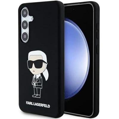 Afbeelding van Karl Lagerfeld Siliconen Ikonik hoesje voor Samsung Galaxy S24 zwart