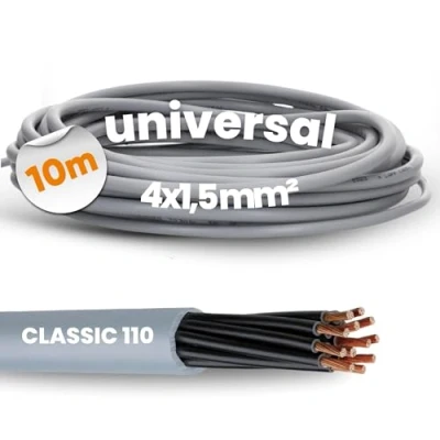 Afbeelding van 10 meter Lapp 1119904 Ölflex Classic 110 PVC stuurstroomkabel 4x1,5 mm² zonder groen gele aardgeleider I 4 aderig kabel