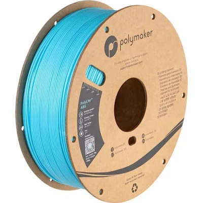 Image de Polymaker Bobine de filament ABS bleu clair 1,75 mm, 1 kg en carton résistant à la chaleur PolyLite 3D mm