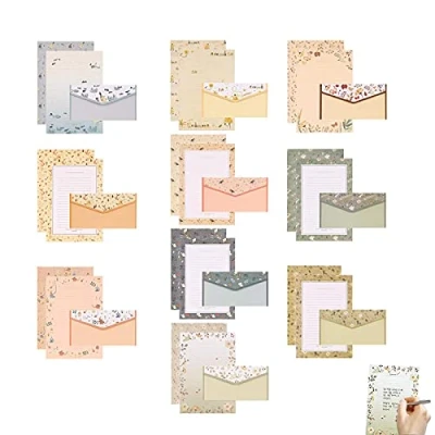 Afbeelding van 90 stuks briefpapier set envelop enveloppen en enveloppen, ideaal voor huwelijksuitnodigingen, kerstfeest