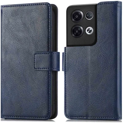Afbeelding van iMoshion Hoesje Geschikt voor Oppo Reno 8 Pro 5G Met Pasjeshouder Luxe Bookcase Donkerblauw