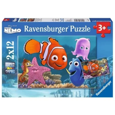 Afbeelding van Ravensburger 07556 klassieke kinderpuzzel De wereld van Nemo 2 x 12 stukjes