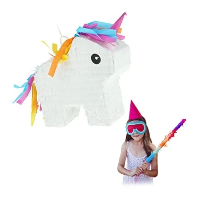 Afbeelding van Relaxdays pinata eenhoorn meisjes mini piñata unicorn vrijgezellenfeest verjaardag