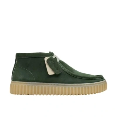 Afbeelding van Clarks Torhill HI Sportieve veterschoenen Dark green, Heren, Maat: 43, green Veloursleer