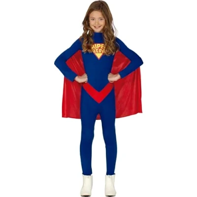 Afbeelding van Fiestas Guirca Superhero met rode cape 7 9 jaar