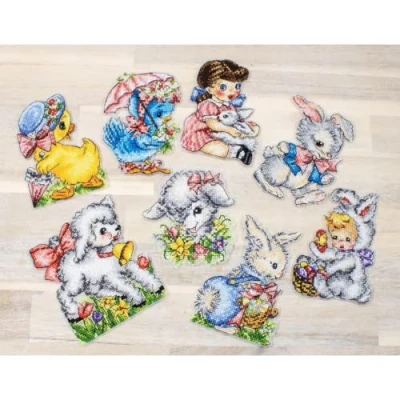 Afbeelding van Leti Stitch Easter Ornaments Kit borduren (pakket) L8032