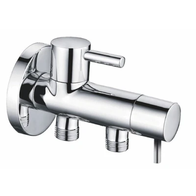 Afbeelding van Xellanz Minimal dubbele hoekstopkraan 1/2&quot;x3/8&quot;x3/8&quot;chroom