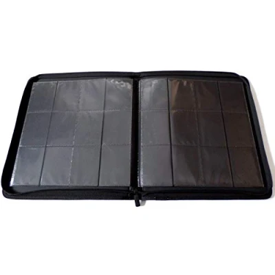 Afbeelding van docsmagic.de Pro Player 12 Pocket Playset Zip Album Black 480 kaartbinder MTG PKM YGO ritssluiting zwart
