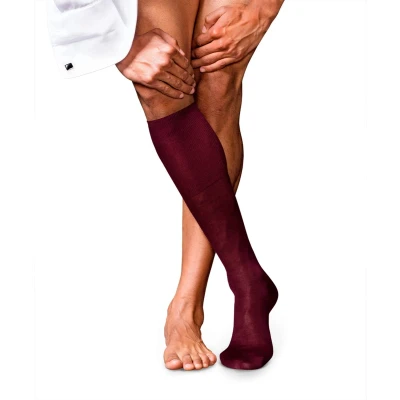Afbeelding van FALKE No. 9 Pure Fil d Ecosse heren kniekousen rood (barolo) Maat: 41 42