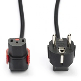 Afbeelding van ACT AK5255 230V Stroomkabel CEE7/C13 (Haaks) Lockable Zwart 1 meter