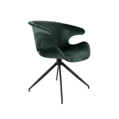 Afbeelding van Zuiver Mia Eetkamerstoelen met armleuning Groen Set van 2