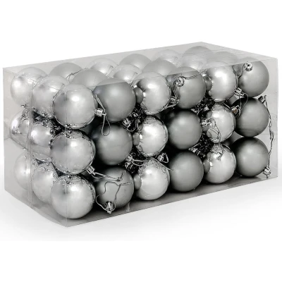 Afbeelding van Kerstballen Kerstboom decoratie Kerstboomversiering zilver 54 St Ø 6 cm