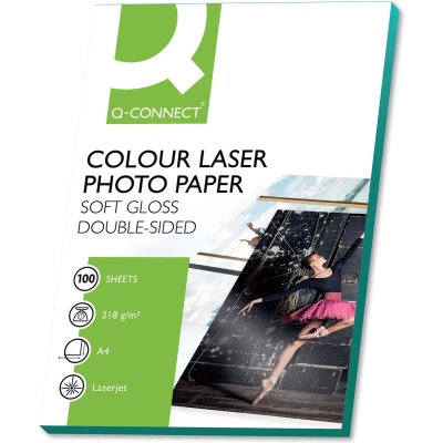 Afbeelding van Q Connect Fotopapier Colour Laser, glanzend (220 g/m², A4, 100 x), Fotopapier, Wit