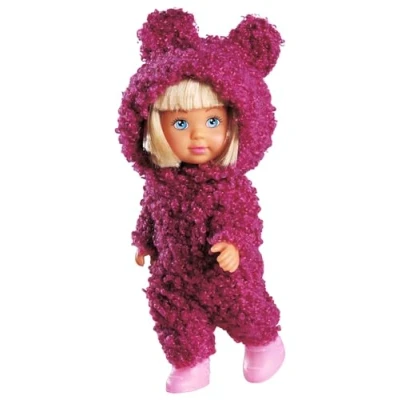 Afbeelding van Evi Love Cute Teddy pop in schattige teddybeer, onesie, 12 cm, vanaf 3 jaar