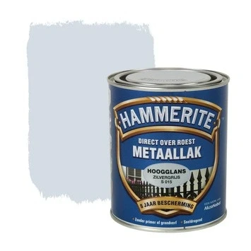 Afbeelding van Hammerite metaallak hoogglans zilvergrijs 250ml