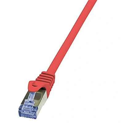 Afbeelding van LogiLink CQ3034S RJ45 Netwerkkabel, patchkabel CAT 6A S/FTP 1.00 m Rood Vlambestendig, Snagless 1 stuk(s)