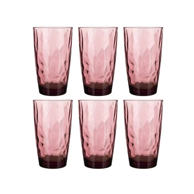 Afbeelding van Bormioli Rocco Longdrinkglazen Diamond Paars 470 ml 6 Stuks