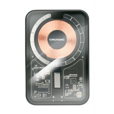 Afbeelding van Grundig Transparante Powerbank 5000mAh (5000 mAh), Powerbank, Zwart