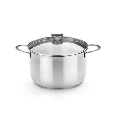 Afbeelding van BRA Ancora Kookpan, 26 cm, roestvrij staal 18/10, met glazen deksel, geschikt voor alle warmtebronnen, inclusief inductie