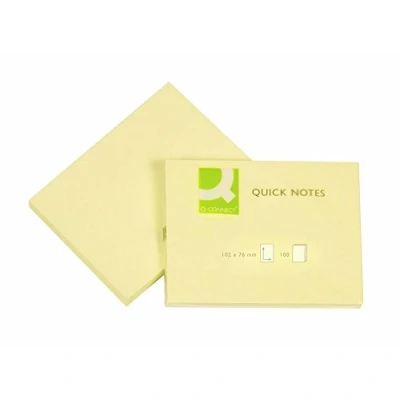 Afbeelding van Q Connect, Plakbriefje, Sticky notes Snelle notities geel (76 x 102 mm)
