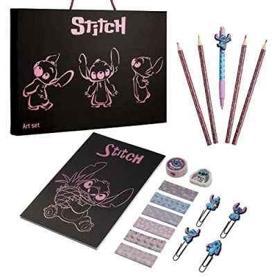 Afbeelding van Disney Kawaii set met schoolbenodigdheden, notitieboekje en pen, cadeau idee, Lilo Stitch (3 stuks)