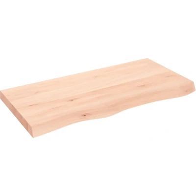 Afbeelding van vidaXL Wastafelblad 100x50x6 cm onbehandeld massief hout