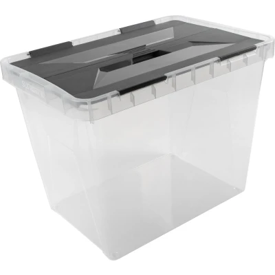 Afbeelding van Sunware Onyx Opbergbox 25 Liter Transparant Antraciet Grijs Opbergboxen &amp; Kratten