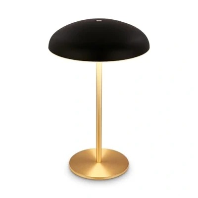 Afbeelding van BRILONER Caxa LED Tafellamp oplaadbaar draadloos IP44 buitenverlichting dimbaar met touch oplaadbare accu zwart goud Ø19,5 x 30,5 cm