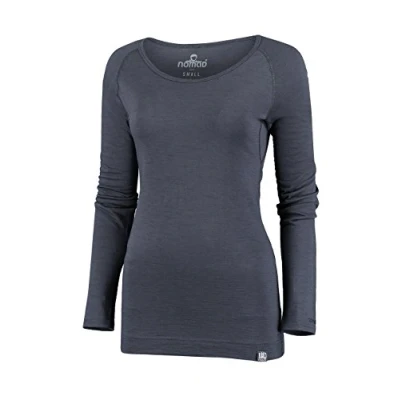 Afbeelding van NOMAD® Long sleeve Pure Merino Dames Grijs XXL Warm, Zacht &amp; Ademend 100% Merinowol