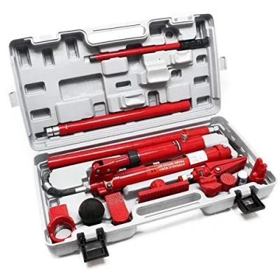 Afbeelding van WilTec Hydraulische reparatieset voor carrosserie en krik met accessoires, 10 ton