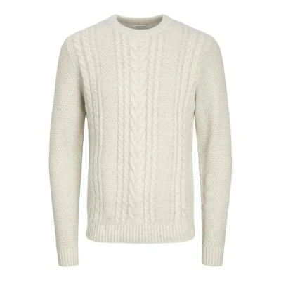 Afbeelding van Jack &amp; Jones Jack&amp;Jones Jjcraig Knit Crew Neck White Melange BEIGE M