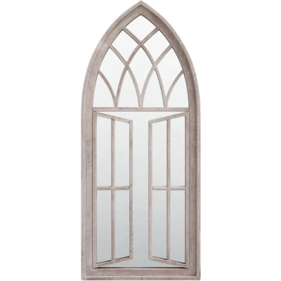 Afbeelding van vidaXL Tuinspiegel 70x30 cm ijzer zandkleurig