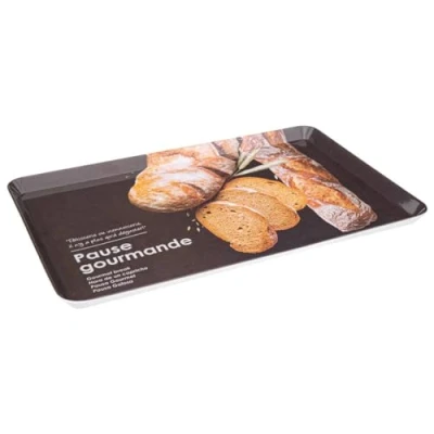 Afbeelding van Dienblad/serveerblad rechthoekig Brood 45 x 30 cm zwart Serveerbladen, dienbladen &amp; keukenbenodigdheden