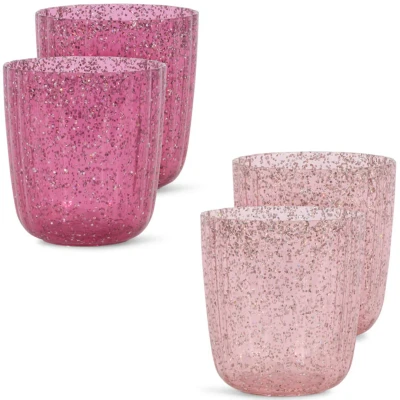 Afbeelding van Konges Sløjd 4 Pack Glitter Bekers Set van stuks Sparkling Pink Mix