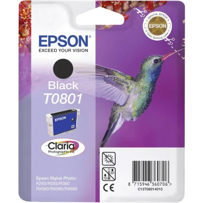 Afbeelding van Epson T0801 (C13T08014010) Inktcartridge Zwart