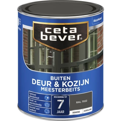 Afbeelding van Ceta Bever Dekkend Meesterbeits RAL 7022 Zijdeglans 0,75 liter Dekkende beits