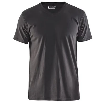Image de T Shirt col en V gris foncé
