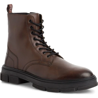 Afbeelding van Marco Tozzi BY Guido Maria Kretschmer Veterboots, Heren, Maat: 42, Mocca Leer