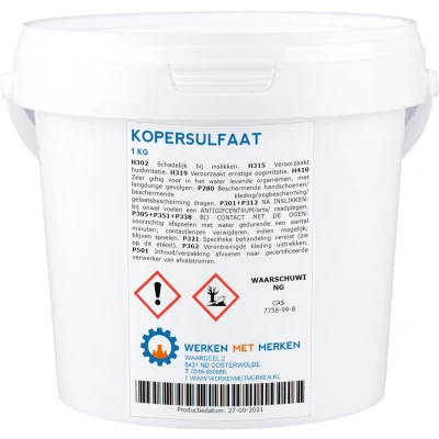 Afbeelding van Kopersulfaat feedgrade pentahydraat 1 kg