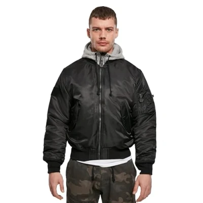 Afbeelding van Brandit Hooded Jas, Heren, Maat: XL, Blk/gry