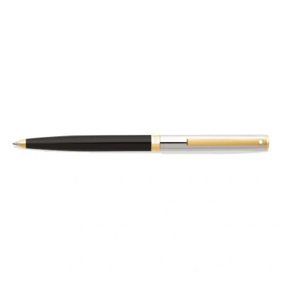 Afbeelding van Sheaffer balpen Sagaris E9475 Glossy black chrome cap gold trims SF E2947551
