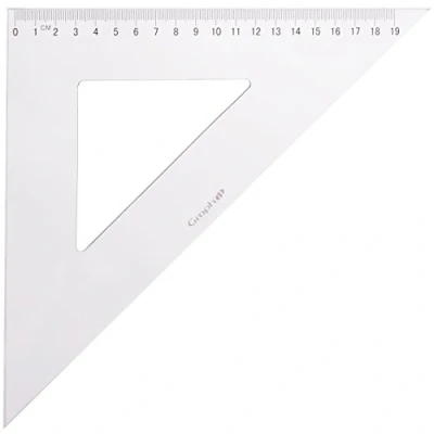 Image de Graph&#039;it Equerre Plastique Transparente Graduée 30 cm 45 Degrés Outil de Dessin Scolaire et Professionnel Double Bordure Antitache